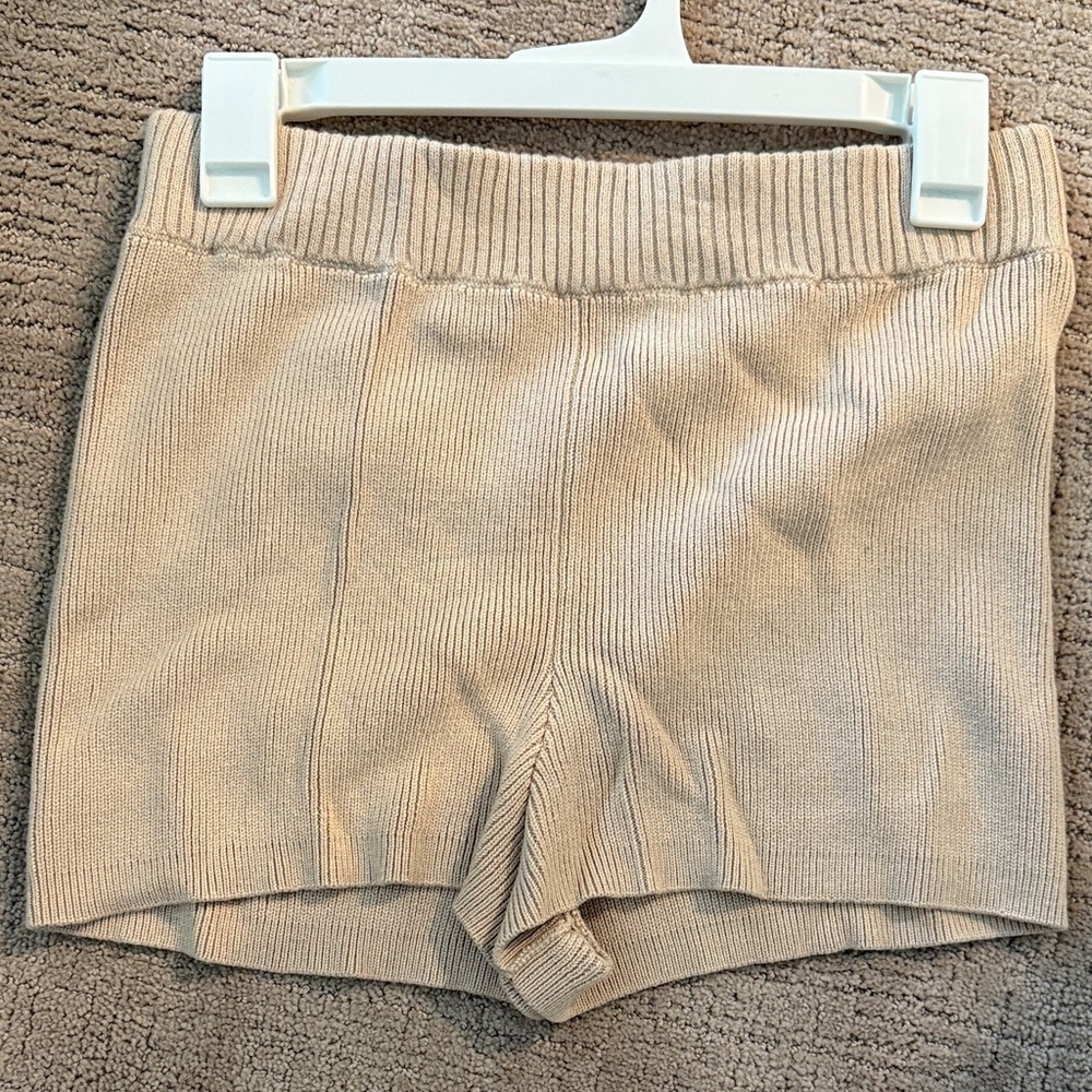 MOTHER Tan Knit Shorts